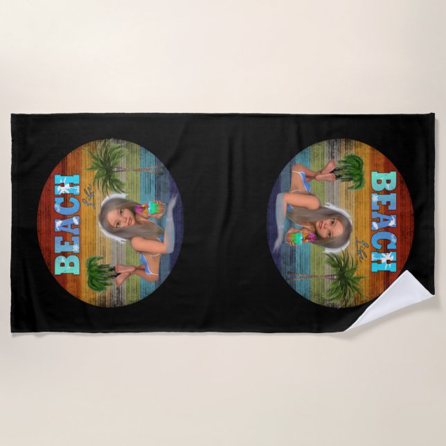 Toalha De Praia Surf Vintage Beach (Frente)