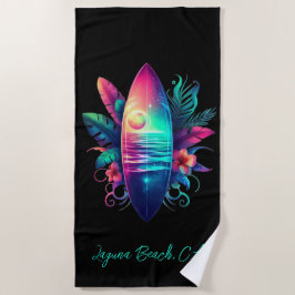 Toalha De Praia Surfboard Tropical Beach-