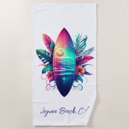 Toalha De Praia Surfboard Tropical Beach-