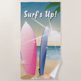 Toalha De Praia Surfboards de surf na praia