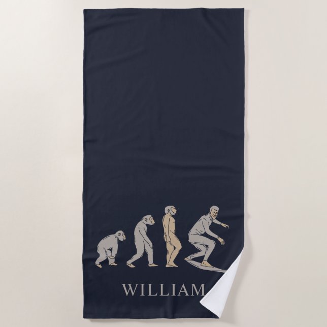 Toalha De Praia Surfing Evolution Surfboard Beach Sports (Frente)