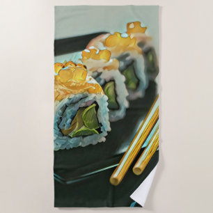 Toalha De Praia Sushi japonês