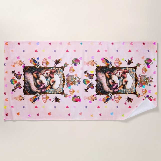 Toalha De Praia Swan lovers (Frente)