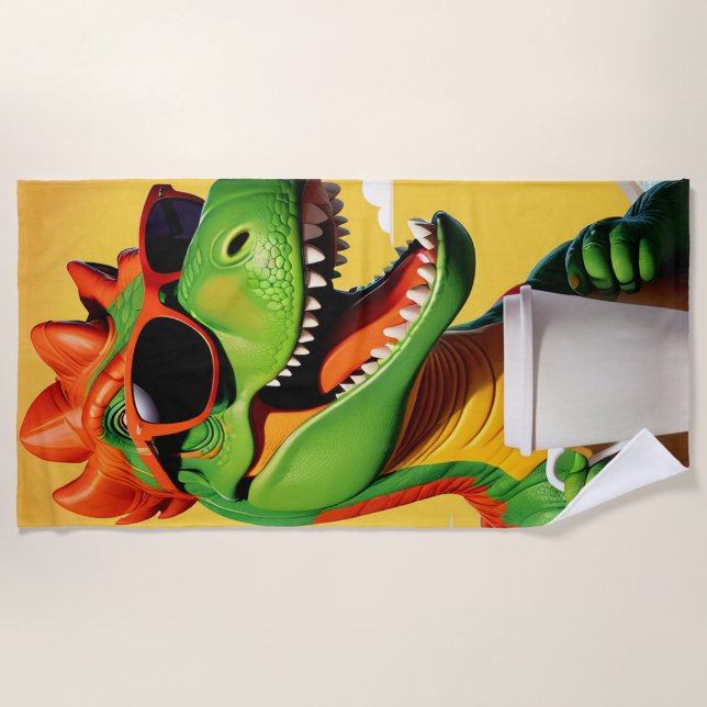 Toalha De Praia T-Rex Dinossaur Engraçado (Frente)