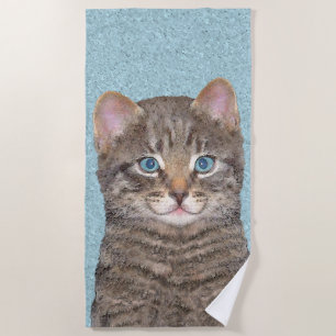 Toalha De Praia Tabelas de Cinzas por Pintura de Gato - Arte de Ga