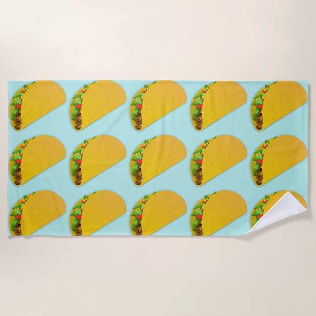 Toalha De Praia TACOS FUNNY Beach Towel (Frente)