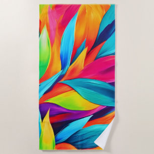 Toalha De Praia Tapeçaria de Folhas Tropicais Pintura