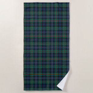 Toalha De Praia Tartan Clan Robertson Xadrez Purple Green Check