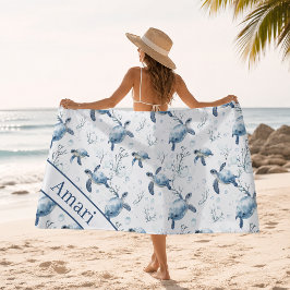 Toalha De Praia Tartaruga Marinha Personalizada