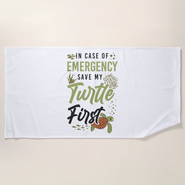 Toalha De Praia Tartaruga Marítima Em Caso De (Frente)