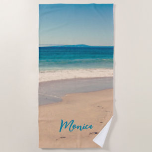Toalha De Praia Teal Aqua Foto Personalizado
