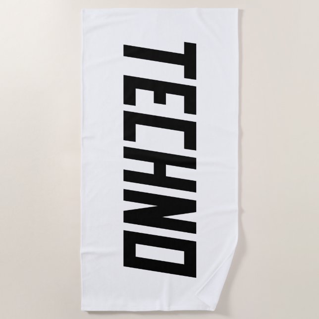 Toalha De Praia TECHNO Music (Frente)