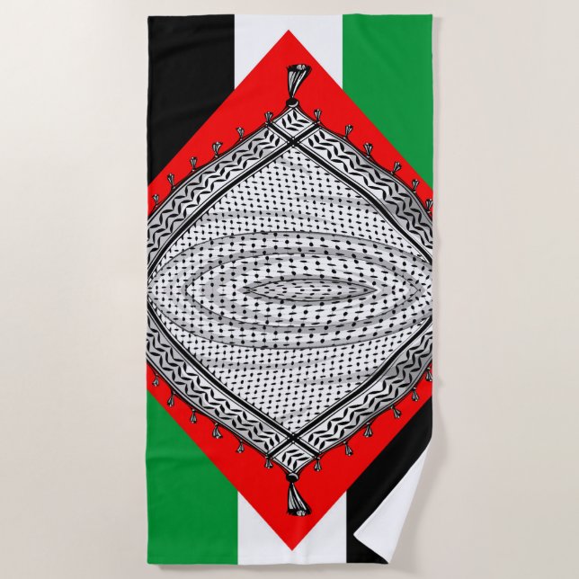Toalha De Praia Tecido Tradicional do Keffiyeh Scarf Palestino (Frente)