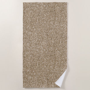 Toalha De Praia Teddy Bear Brown Dourado Glitter