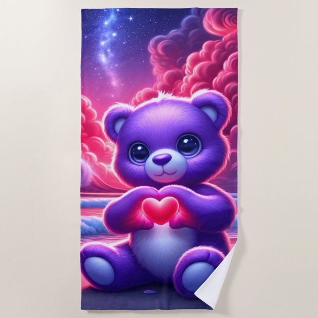 Toalha De Praia Teddy Bear Love (Frente)