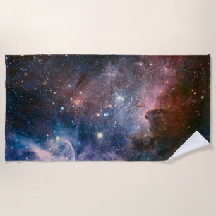 Toalha De Praia Telescópio do Hubble da Nebulosa Vermelha e Azul