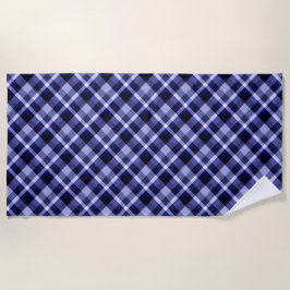 Toalha De Praia Tendência Marinho Blue Xadrez Pattern Beach Towel