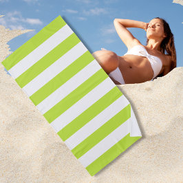 Toalha De Praia Tendy Bright Summer Verde limão Stripes Horizontai