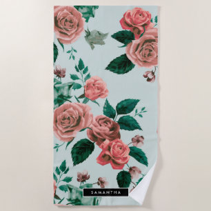 Toalha De Praia Teste padrão dos rosas