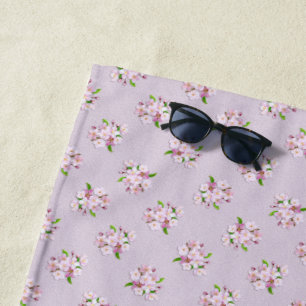 Toalha De Praia Teste padrão retro floral do primavera