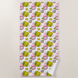 Toalha De Praia Teste padrão Textured carta branca da fruta