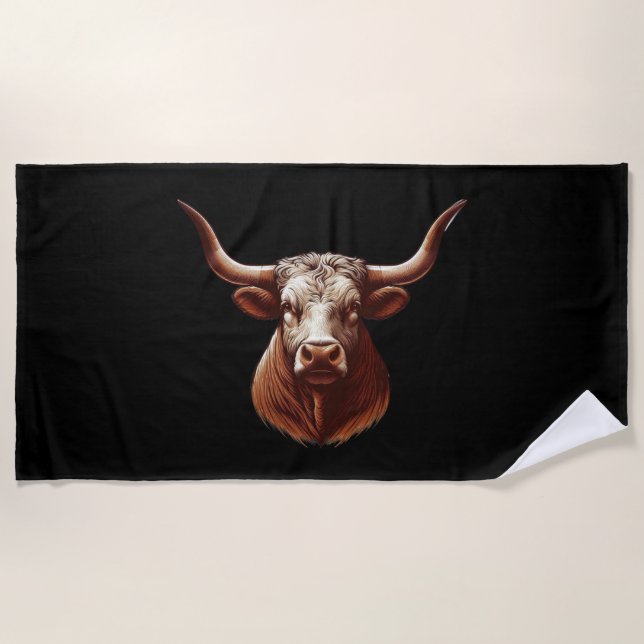Toalha De Praia Texas Longhorn (Frente)