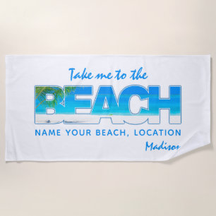 Toalha De Praia Texto personalizado BEACH