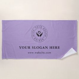 Toalha De Praia &Texto personalizado mínimo simples do logotipo da