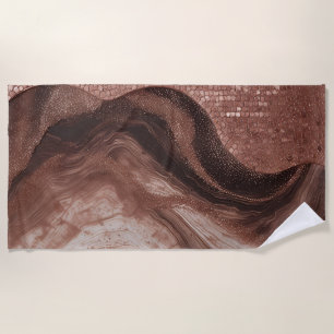 Toalha De Praia Textura Abstrata Dourada Com Detalhes Brilhantes ✨