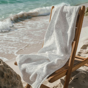 Toalha De Praia Textura Brilhante Branca de Têxtil