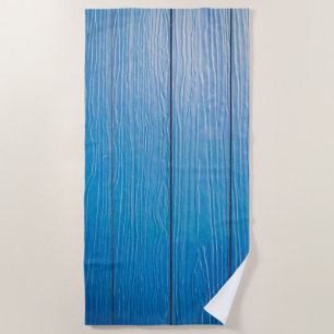 Toalha De Praia Textura de madeira azul