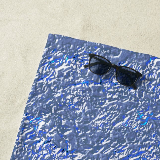 Toalha De Praia Textura rústica azul e livro (In Situ)