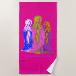 Toalha De Praia The Holy Trinity of Pop Vierges Marie Multicolores