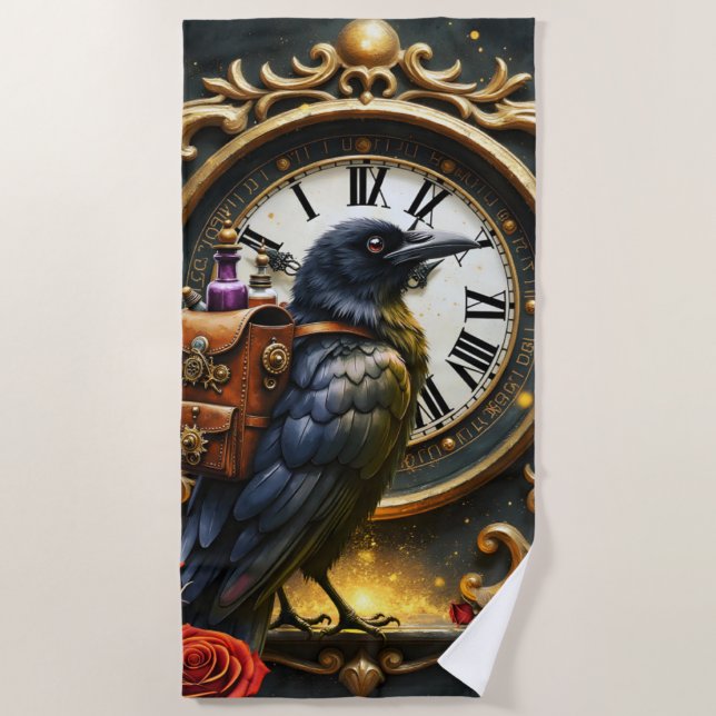 Toalha De Praia The Raven’s Clockwork Delivery  (Frente)