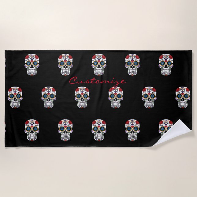 Toalha De Praia Thunder_Cove do Crânio Humano Decorrido (Frente)