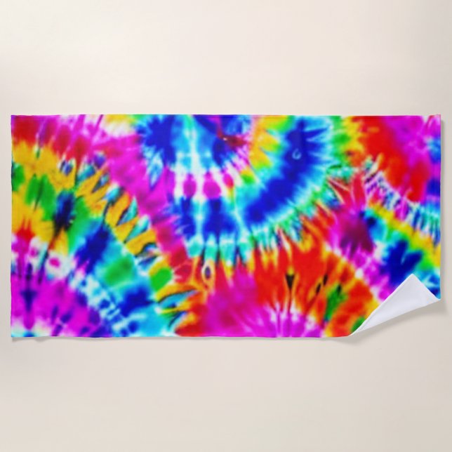 Toalha de Praia Tie Dye Arco-íris (Frente)