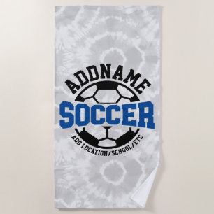 Toalha De Praia Tie-Dye da Equipe do Jogador de Futebol do ADD Per