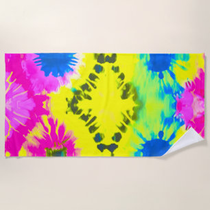 TOALHA DE PRAIA TIE-DYE DE DESIGN ABSTRACT