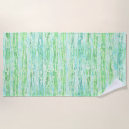 Toalha De Praia Tie Dye Watercolor Stripes Aqua Mint Abstrato