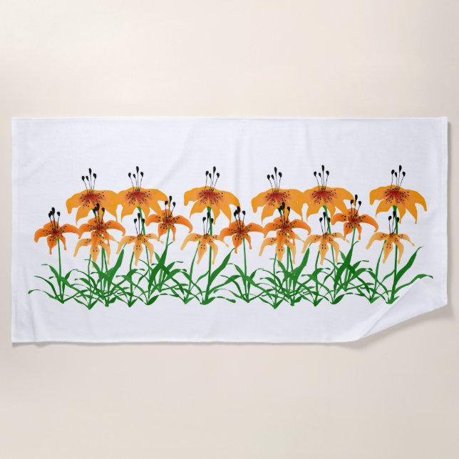 Toalha De Praia Tiger Lily Beach Towel (Frente)
