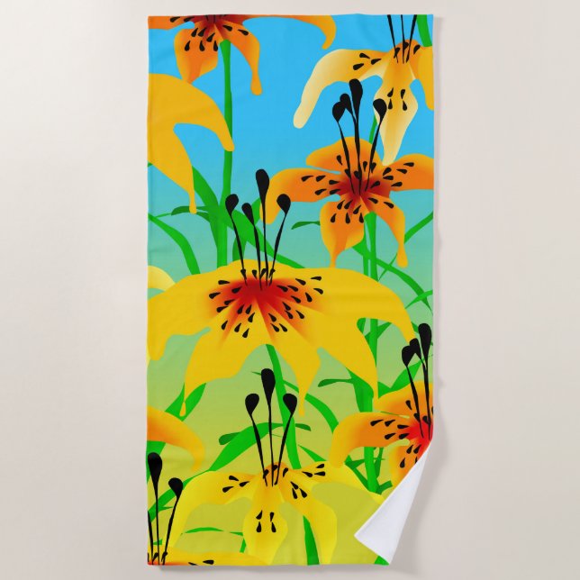 Toalha De Praia Tiger Lily Beach Towel (Frente)