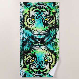 Toalha de praia Tiger - Olhos de Tigre Coloridos