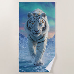 Toalha de Praia Tigre Branco – Poder do Gelo Ártic