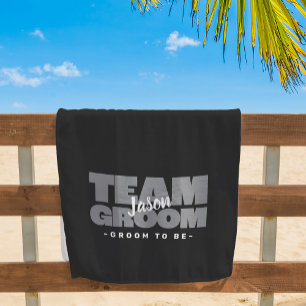Toalha De Praia Time do Noivo Para Ser Nome Casamento Legal Retro