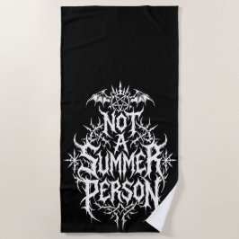 Toalha De Praia Tipografia de Black Metal Não é uma Pessoa de Verã