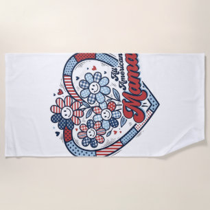 Toalha De Praia Toda Mãe Americana Desenho de Camisa de Flor Patri