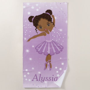 Toalha De Praia Torre de praia Afro-Americana Ballerina Purple Tut