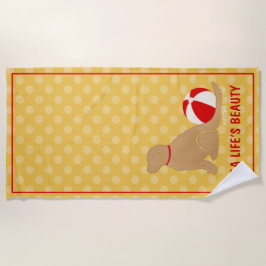 Toalha De Praia Torre de praia amarela da beleza da vida marinha