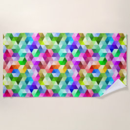 Toalha De Praia Torre de praia colorida e colorida com monograma