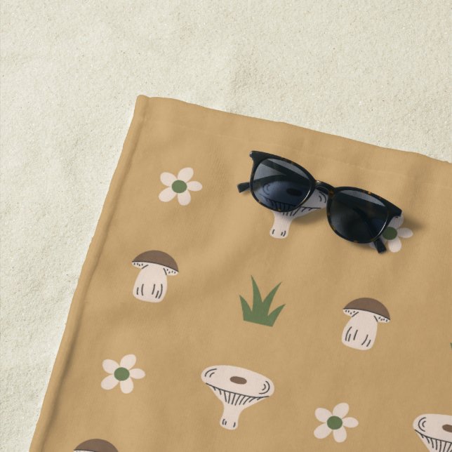 Toalha De Praia Torre de praia com padrão de cogumelo (In Situ)